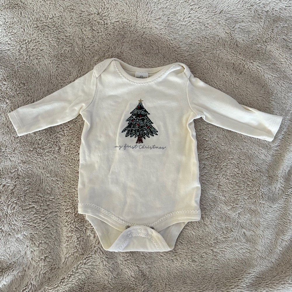 My First Christmas Long Sleeve Onesie